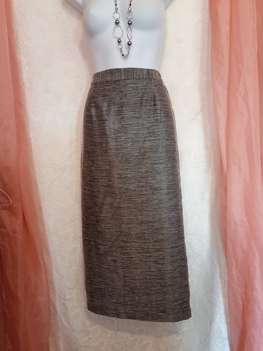 Chancelle Women's Gray Maxi Pencil Skirt with Elastic Waist Sz 12